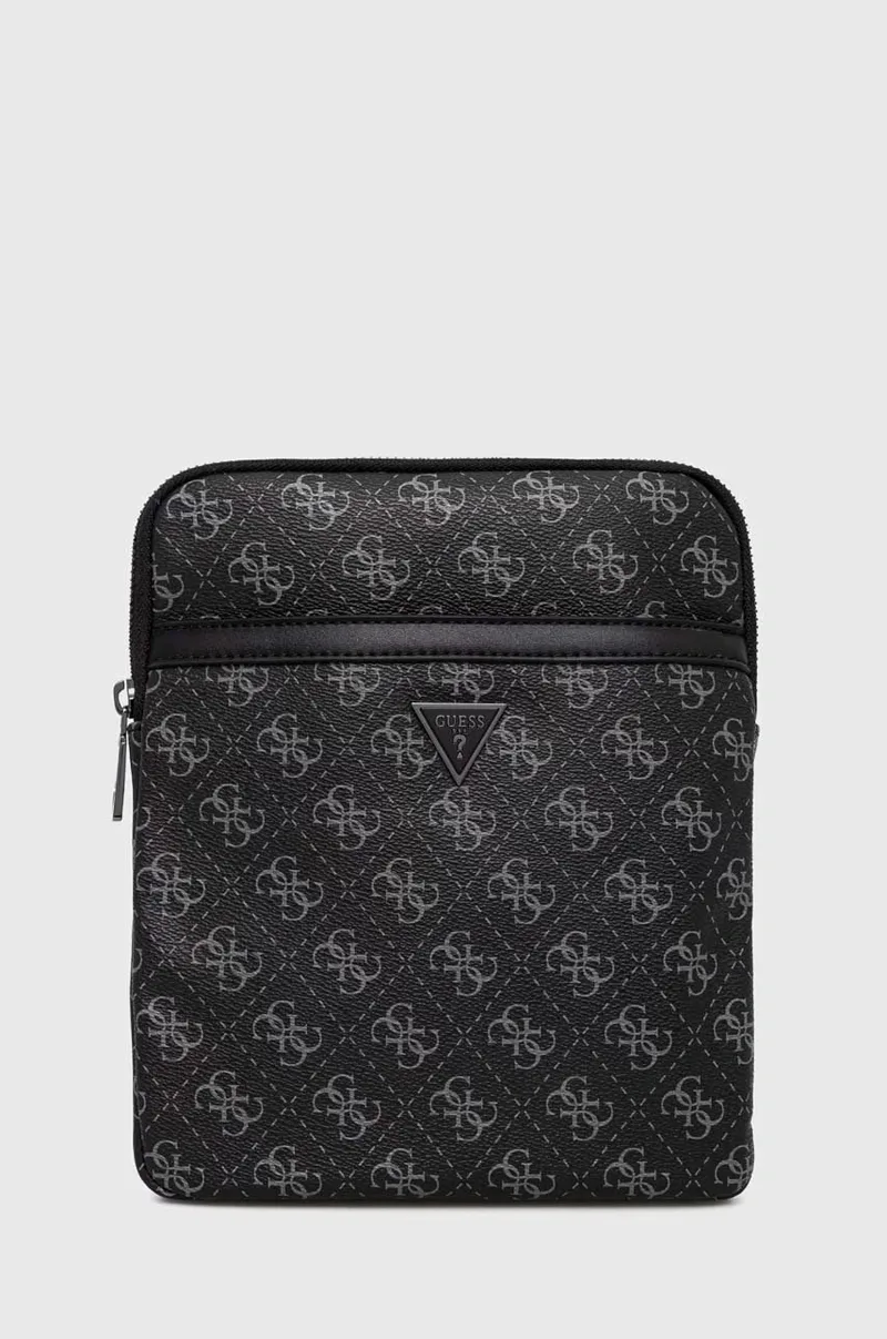 Guess Τσαντάκι Ώμου Vezzola Milano Crossbody Flat HMEVZLP2223-DAB Μαύρο