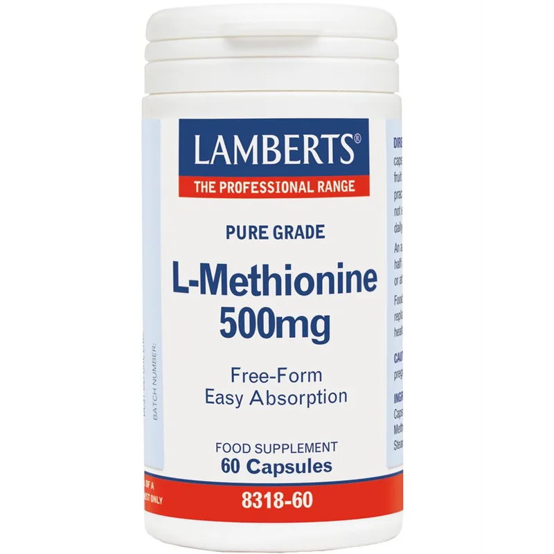 Lamberts L-Methionine Συμπλήρωμα Διατροφής Μεθειονίνης για Αποτοξίνωση & Αναδόμηση των Ιστών, Μαλλιών & Δέρματος 500mg, 60caps