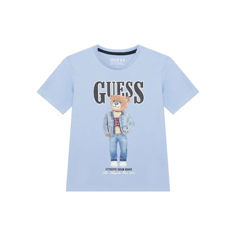 Guess T-Shirt L6RI11 K8HM4 Γαλάζιο Regular Fit