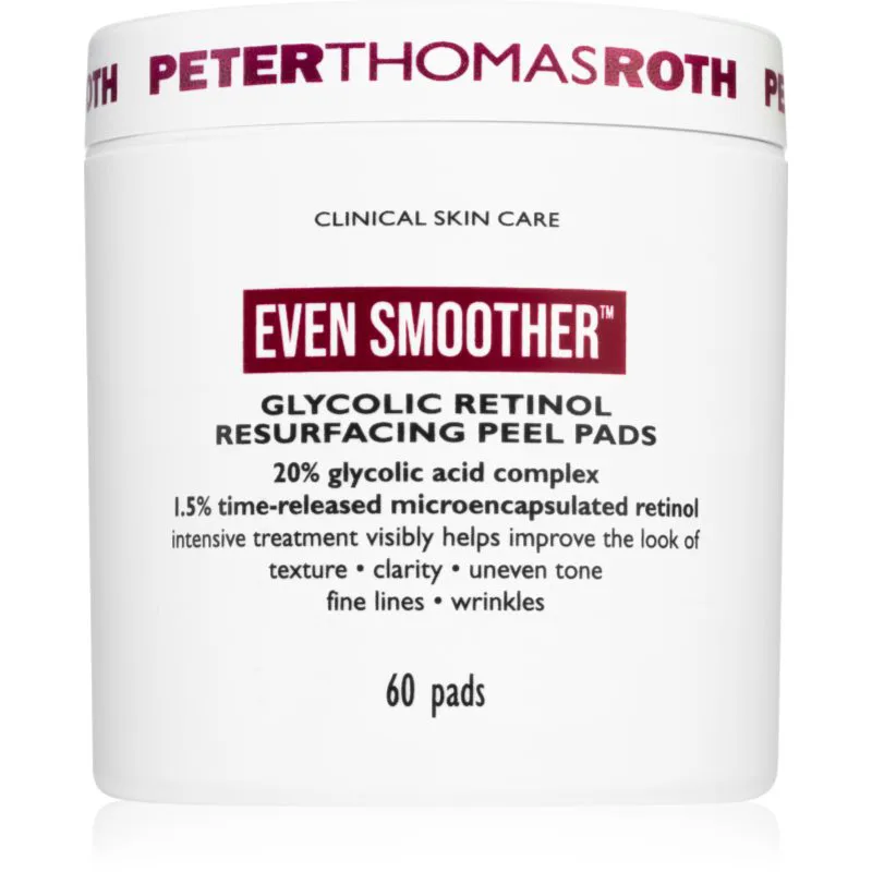 Peter Thomas Roth EVEN SMOOTHER™ Glycolic Retinol Resurfacing Peel Pads απολεπιστικά ταμπόν προσώπου νύχτας 1 κψλ