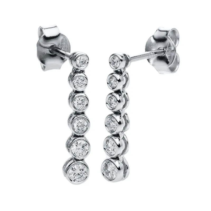 Diamond Group Σκουλαρίκια με Διαμάντια Brilliant από Λευκό Χρυσό 18 Καρατίων SK2459