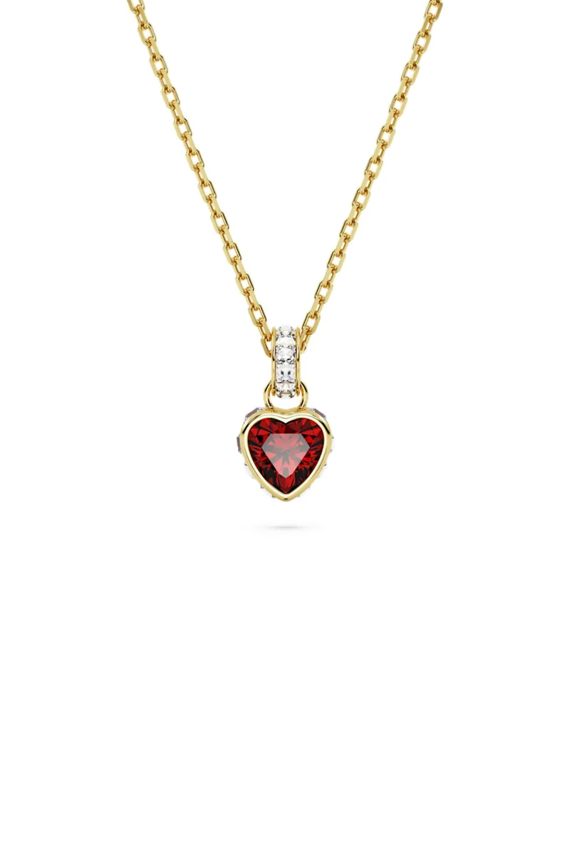 Swarovski γυναικείο μενταγιόν καρδιά, κόκκινο, επιμετάλλωση σε χρυσαφί τόνο "Stilla" - 5648750