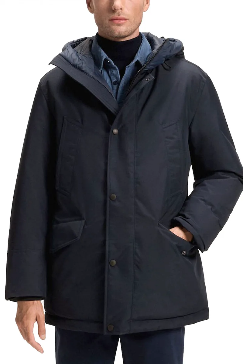BOSS CASUAL ΜΠΟΥΦΑΝ JACKET ΚΟΥΚΟΥΛΑ OSIASS 1 ΜΠΛΕ