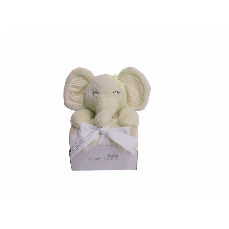 Κουβέρτα Fleece Αγκαλιάς Makis Tselios Elephant Μπεζ 80x110