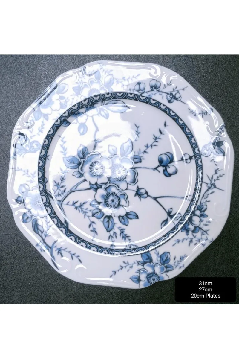 Πιατέλα Σερβιρίσματος Πορσελάνης 31εκ. Tiffany Blue Oriana Ferelli PR24324B04 (Υλικό: Πορσελάνη, Χρώμα: Λευκό) - Oriana Ferelli - PR24324B04