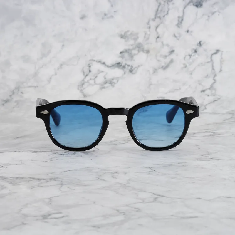 JOHNNY Gradient Sunglasses | Black | Deep Gradient Blue Shades | Explicit Poets Sunglasses