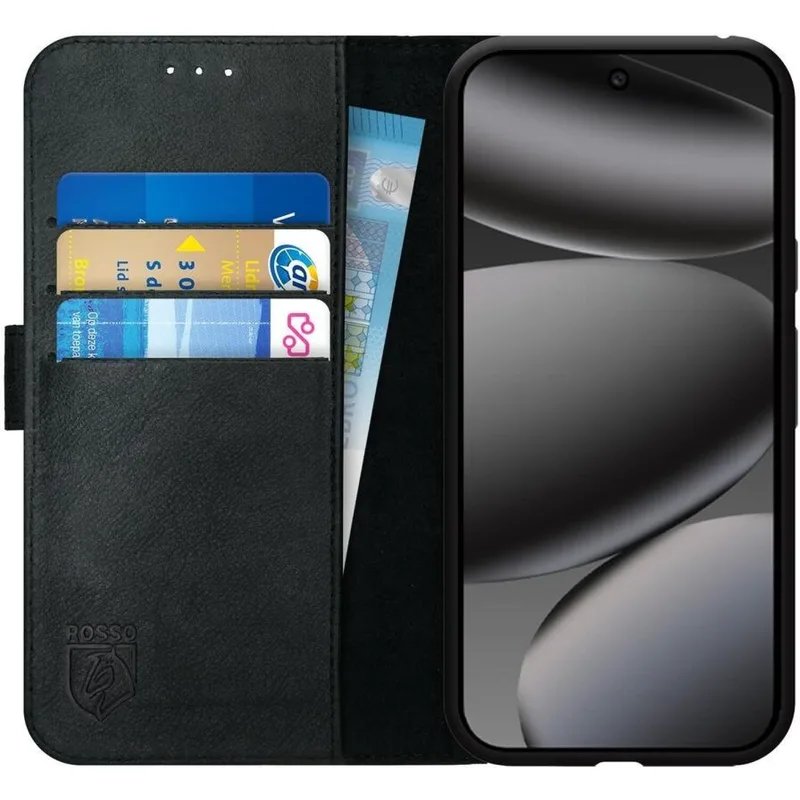 Θήκη Google Pixel 10 / 10 Pro Κόκκινο Deluxe Δερμάτινο Πορτοφόλι - Black (8719246479359)
