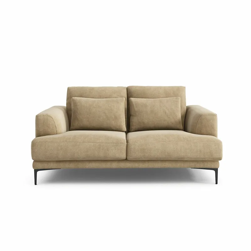 Διθέσιος καναπές από βελούδο stonewashed Μ105xΠ177xΥ83cm