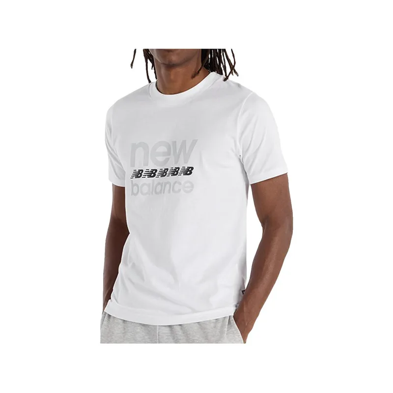 T-shirt με κοντά μανίκια New Balance T-shirt mt51940-wt 100% coton