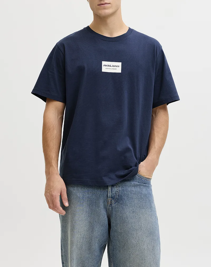 JACK&JONES JJFRANK TEE SS CREW NECK 12288092-Navy Blazer NavyBlue