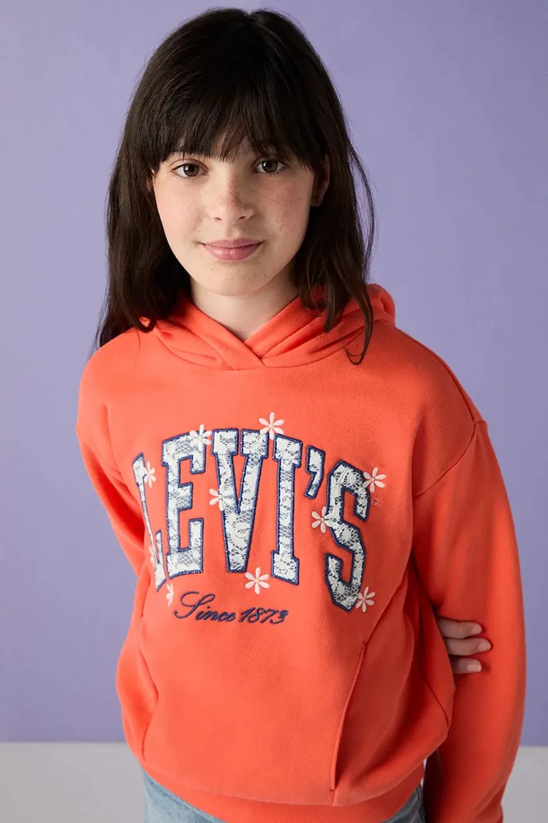Levi's μπλούζα με κουκούλα Παιδική βαμβακερή LOGO HOODIE