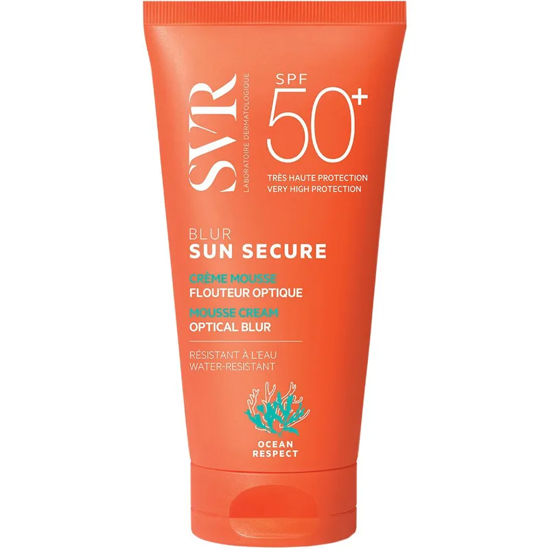 SVR Sun Secure Spf50+ Blur Mousse Cream Αντηλιακή Κρέμα Προσώπου Πολύ Υψηλής Προστασίας με Άρωμα, Ειδική Αφρώδη Υφή & Ματ Αποτέλεσμα 50ml