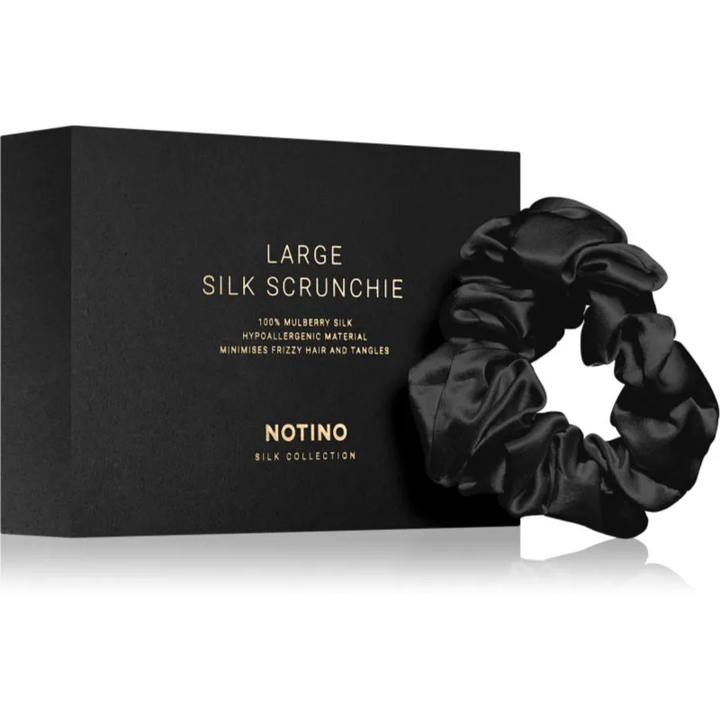 Notino Silk Collection Large scrunchie μεταξωτό λαστιχάκι για τα μαλλιά Black 1 τμχ