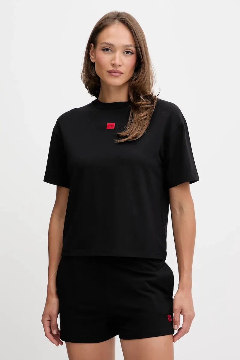 HUGO oversize t-shirt γυναικείο με μοντάλ SIGNATURE_TSHIRT