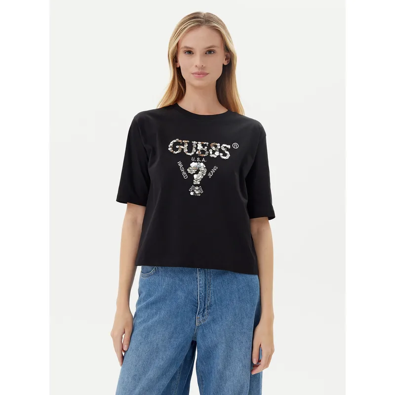 Guess T-Shirt V4YI06 I3Z14 Μαύρο Relaxed Fit