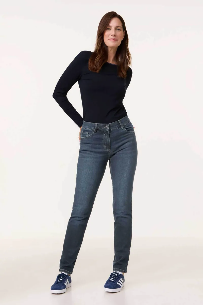 Gerry Weber γυναικείο τζιν παντελόνι πεντάτσεπο Straight Leg - 925081-66854 Μπλε Σκούρο