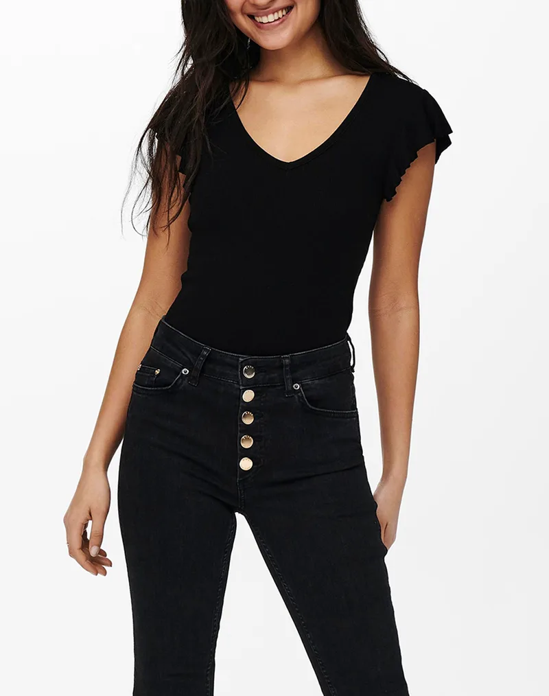 ONLY ONLBELIA CAP SLEEVE TOP JRS NOOS 15227187-BLACK Black