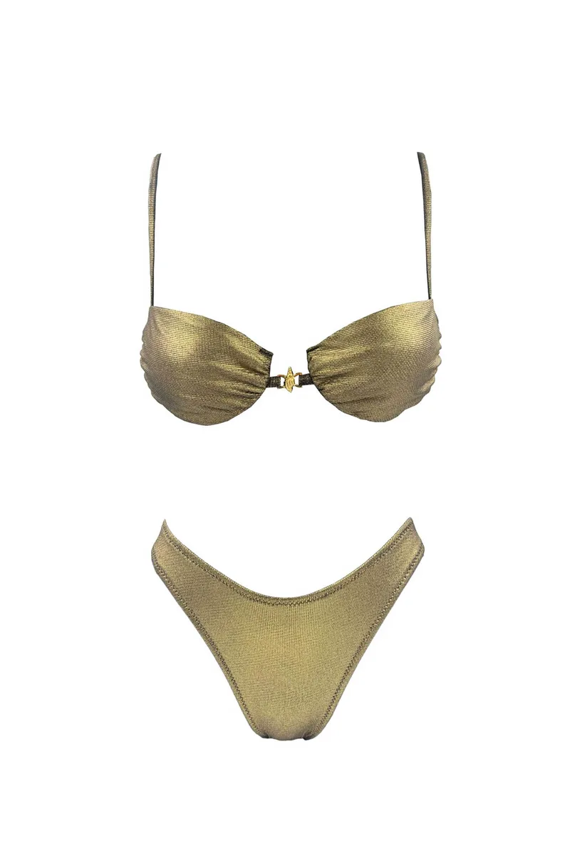 Emma Swimwear σετ γυναικείο μαγιό μπικίνι "Solar Kiss Snail" - EMMA 922 Χρυσό