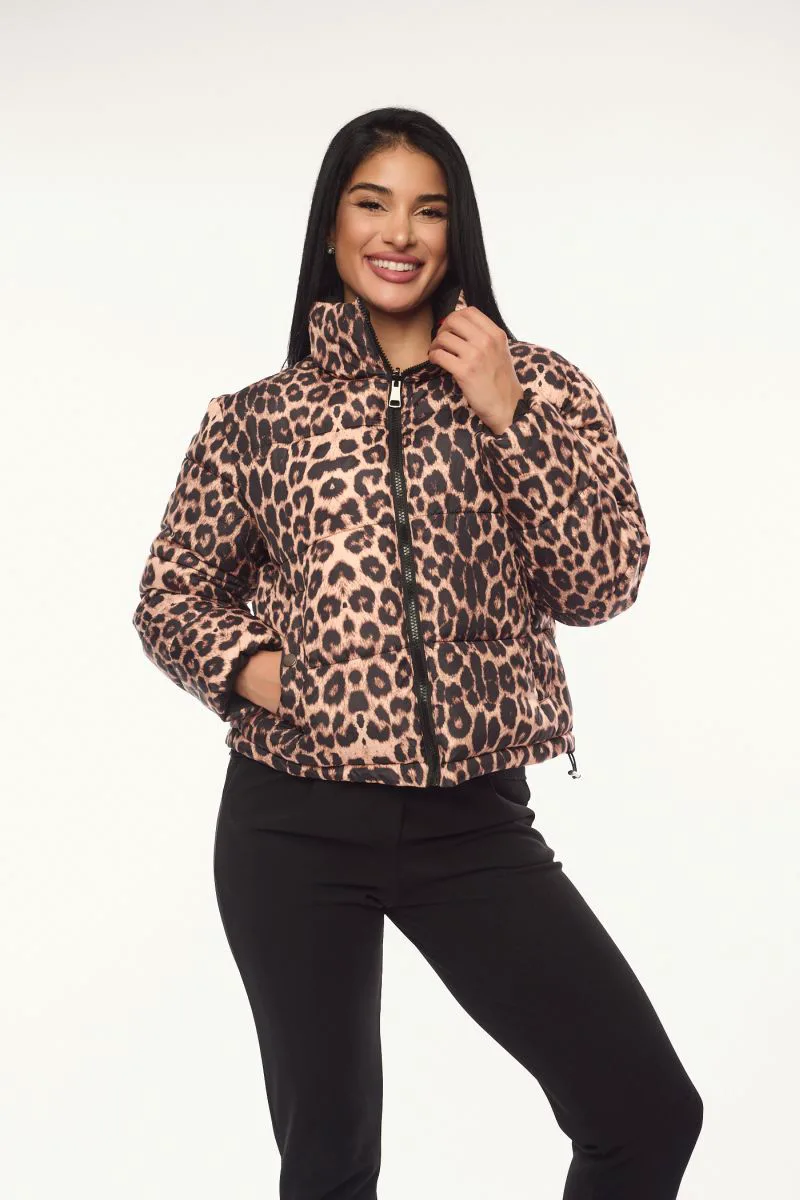 ΜΠΟΥΦΑΝ ΚΟΝΤΟ ΔΙΠΛΗΣ ΟΨΗΣ ΜΕ ANIMAL PRINT Μαύρο