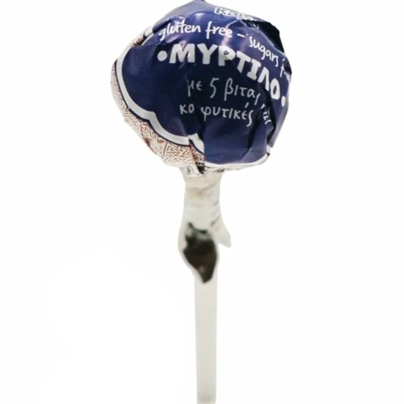 Kaiser Lollipop with Vitamins & Natural Fibers Γλειφιτζούρι με Βιταμίνες & Φυτικές Ίνες με Πλούσια Γεύση 1 Τεμάχιο - Μύρτιλο