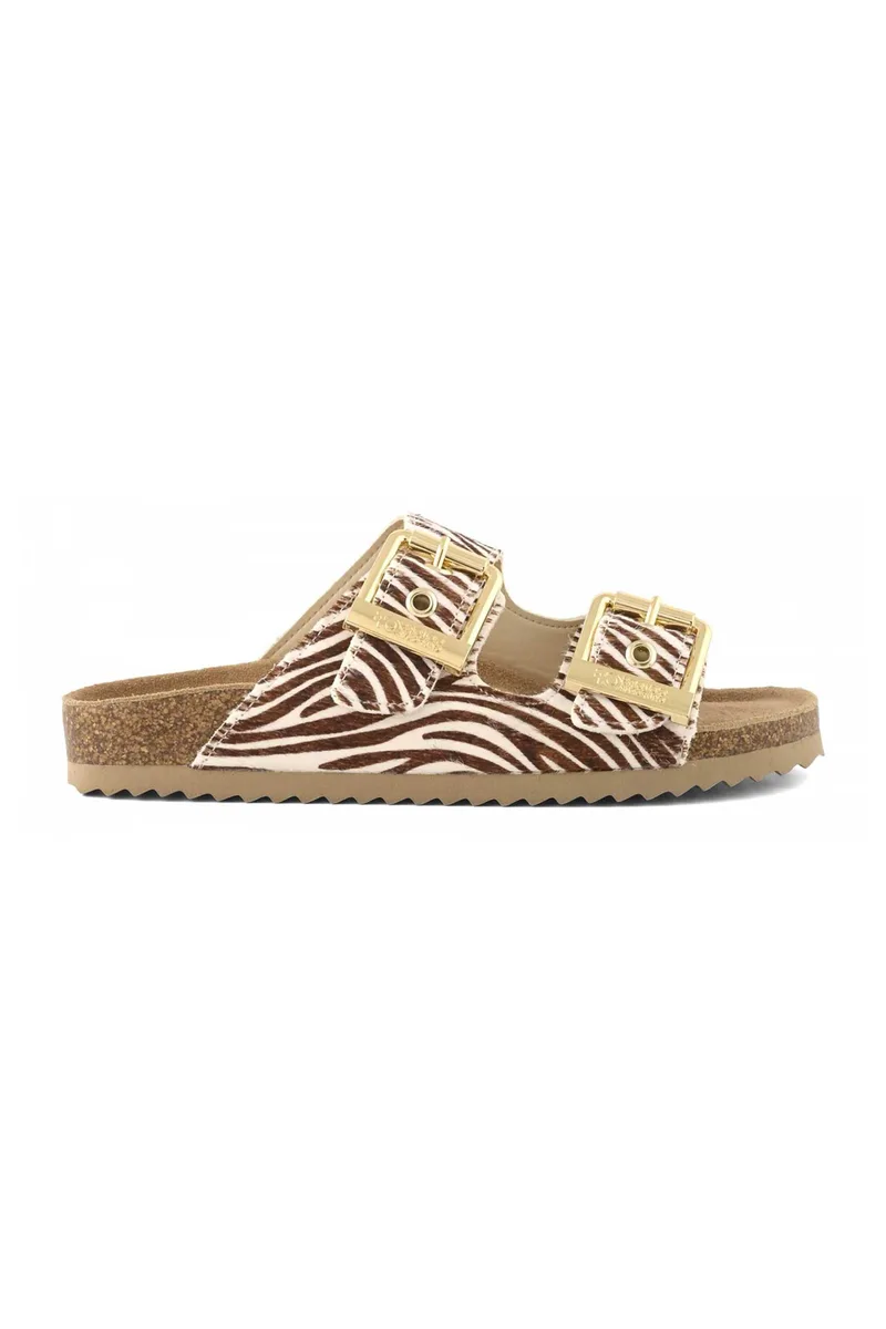 Colors Of California γυναικεία σανδάλια animal print "Slofi" - HC.BIO502 126 Εκρού