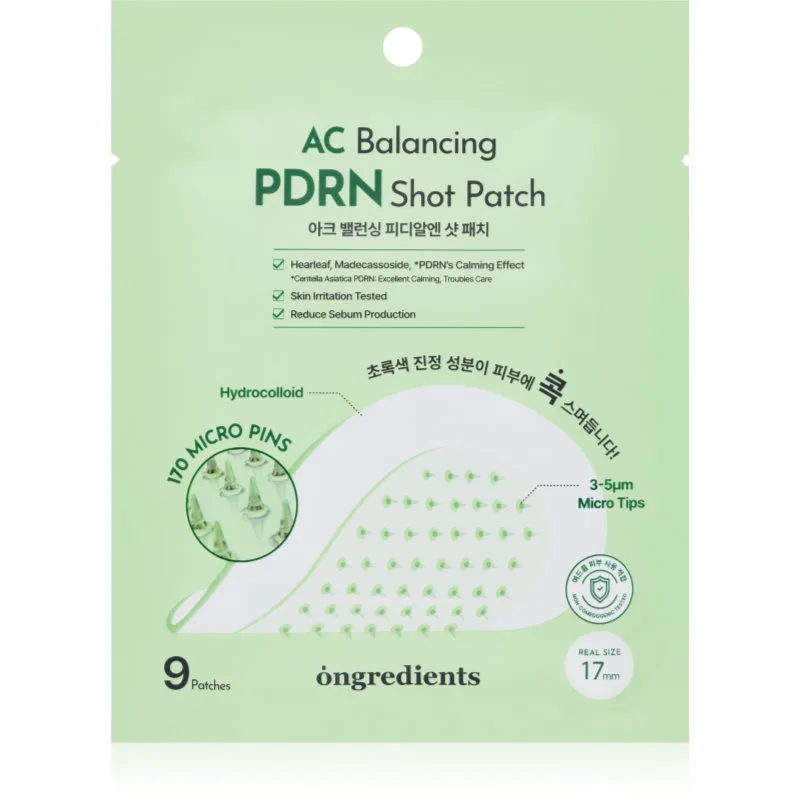 Ongredients AC Balancing PDRN Shot Patch έμπλαστρα για προβληματκή επιδερμίδα με καταπραϋντική δράση 9 τμχ