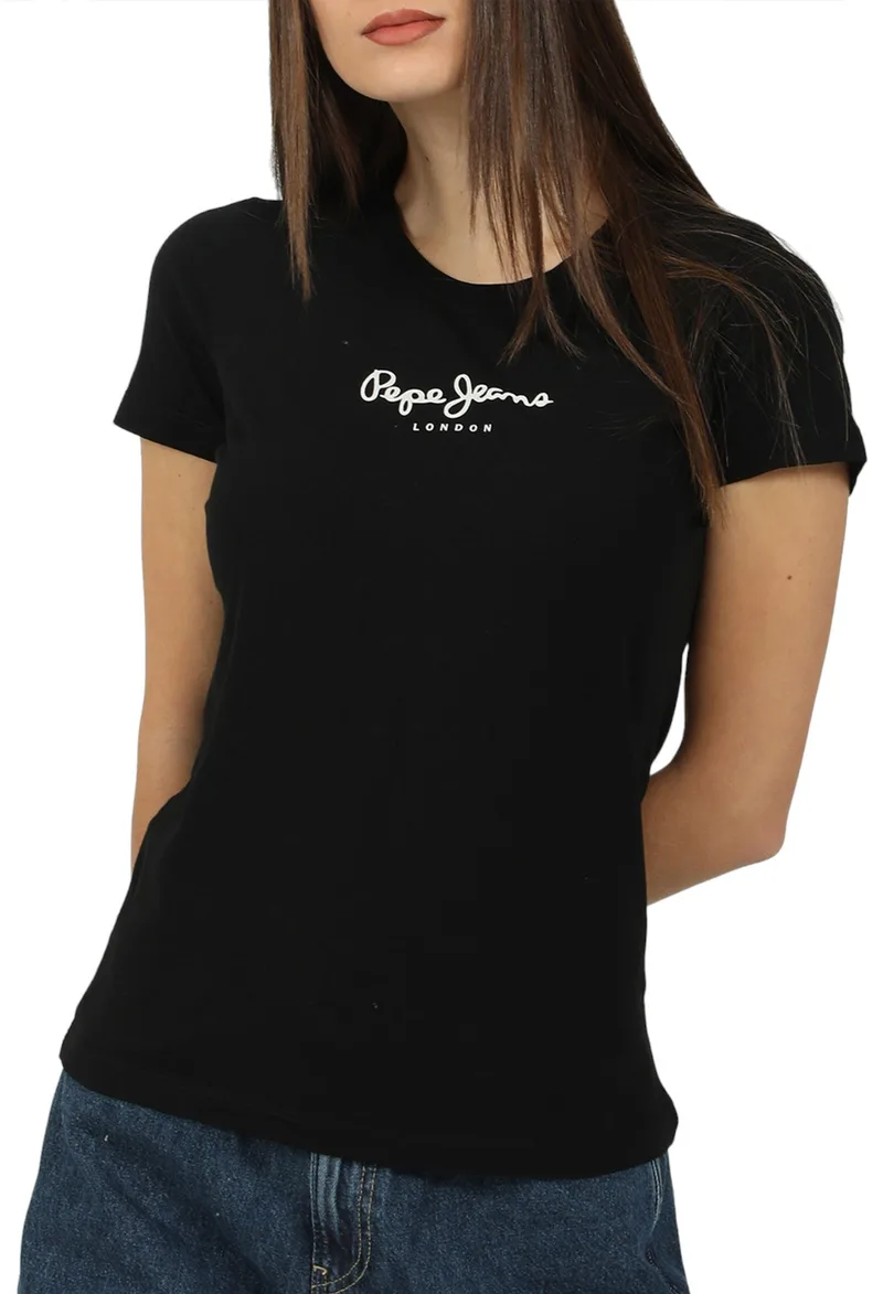 Μπλούζα Κοντομάνικη Pepe Jeans New Virginia PL505202-999-BLACK Γυναικείο