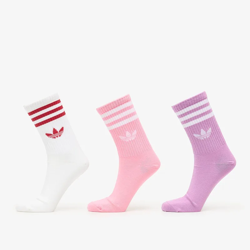 adidas 3-Stripes Crew Socks 3 Pairs Preloved Purple/ Bliss Ροζ/ White M