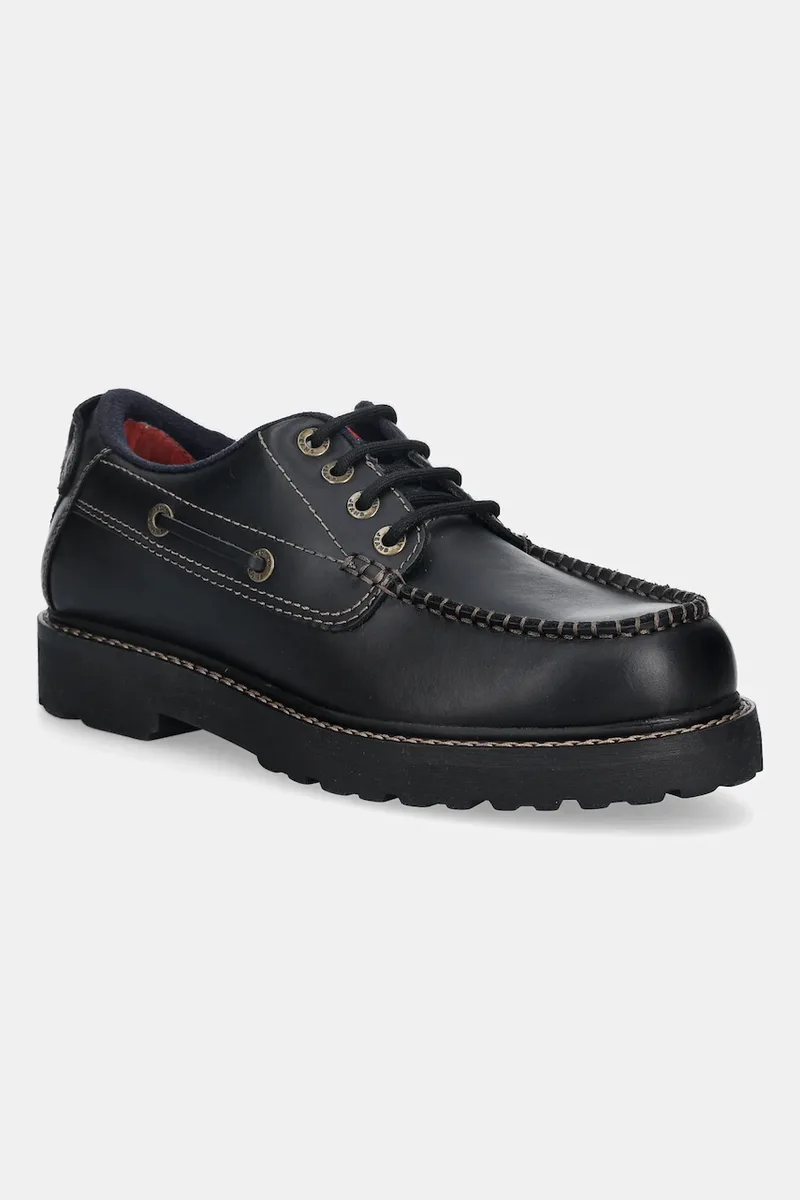 Δερμάτινα κλειστά παπούτσια Tommy Jeans ARCHIVE 01 BOAT SHOE LEATHER
