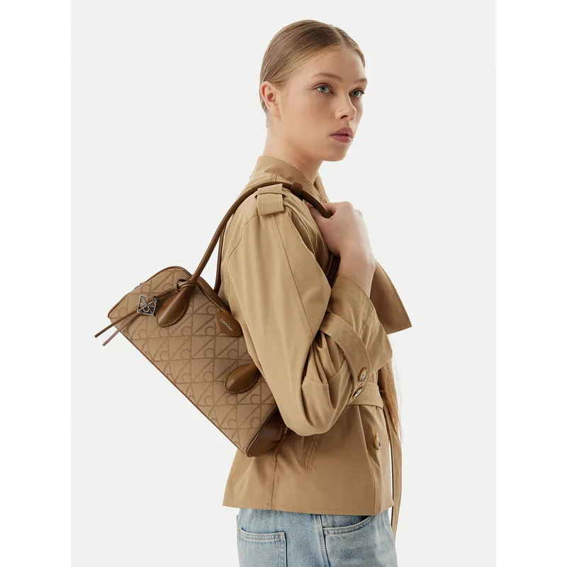 Τσάντα Calvin Klein Emblem Trio Jacquard LV04F3744G Καφέ