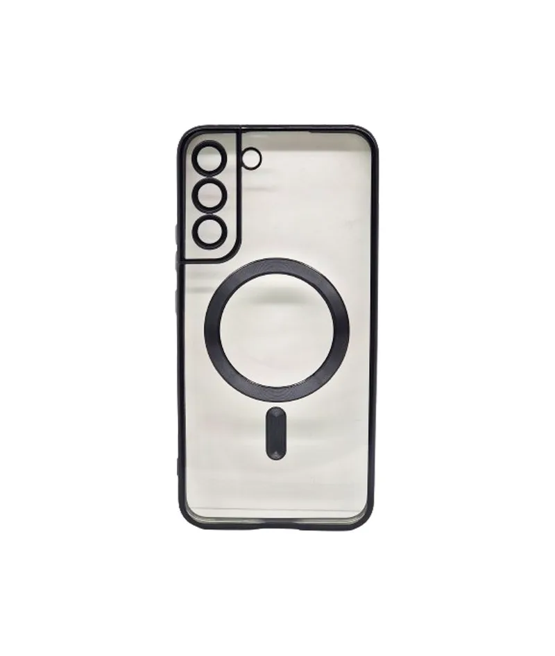 Magsafe Back Cover Σιλικόνης Διάφανο/Μαύρο (Galaxy S22 Plus)