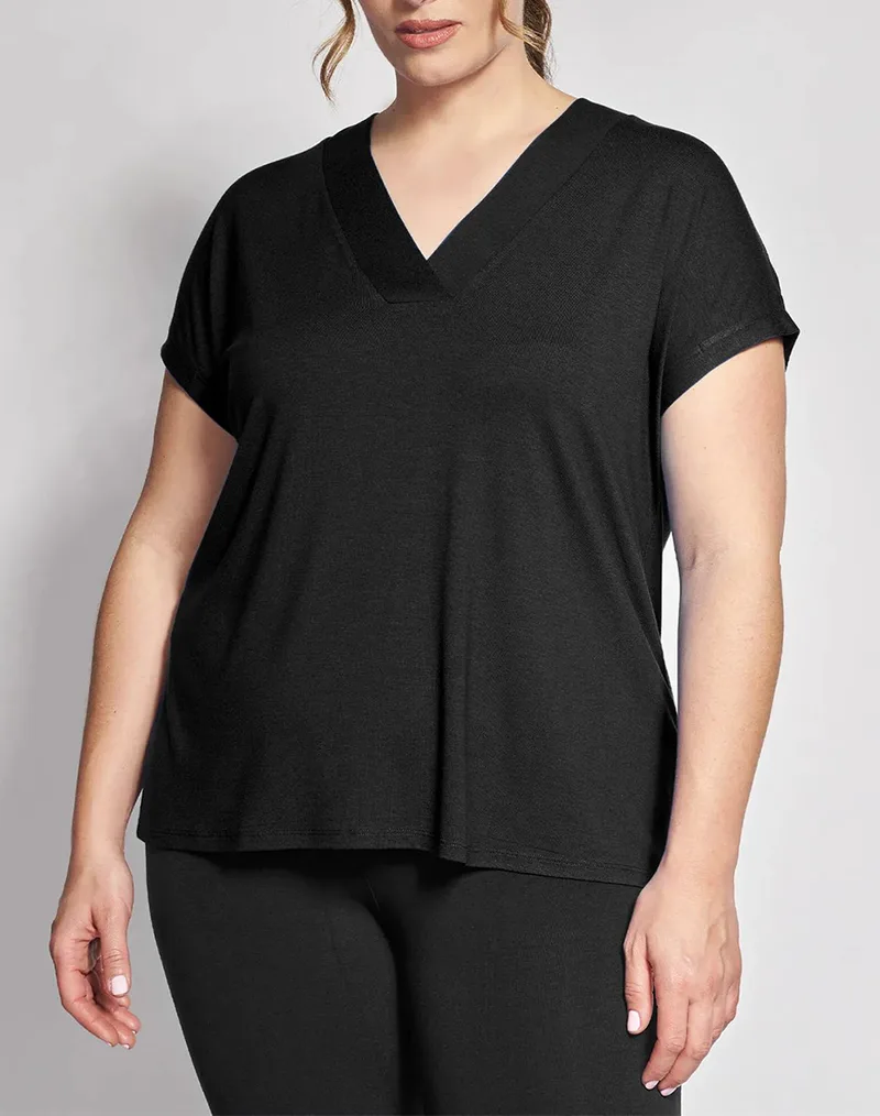 PARABITA BASIC Μπλούζα με φάσα V 002610100485-002 Black