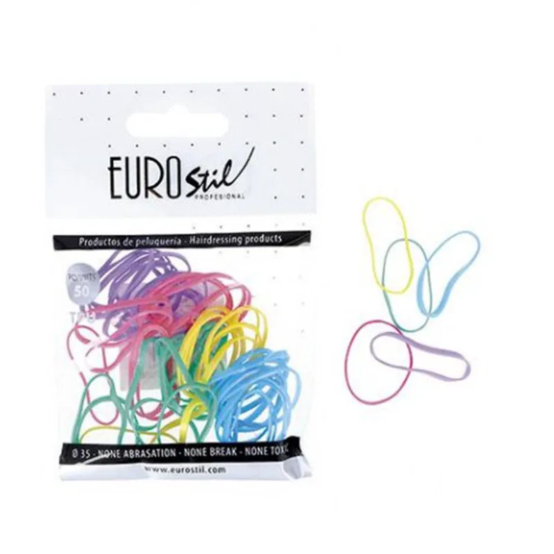 Bag for hair Eurostil of colored elastics 50pcs