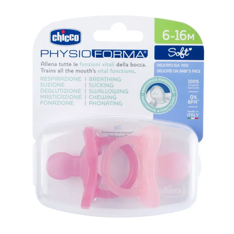 Chicco PhysioForma Soft Pacifiers Pink 6-16 Months