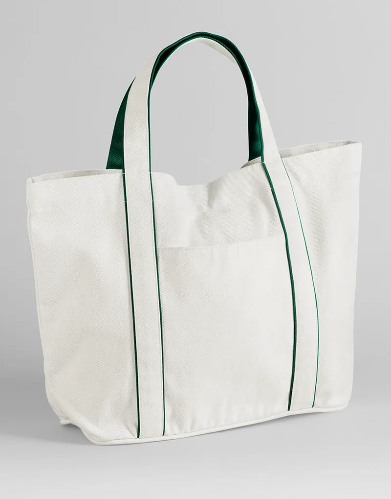 Τσάντα Tote Courtside Medium W950 Westford Mill Soft White/Bottle Green