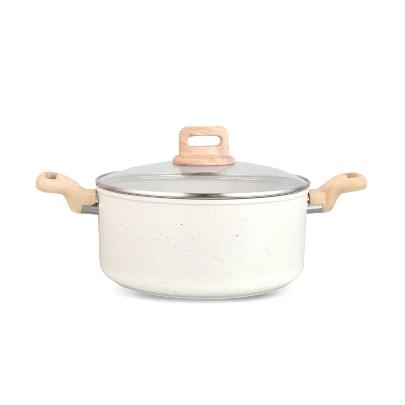 Κατσαρόλα Voltz Nice OV54418E20, 20x9.5 cm, 2.9 l, Μαρμάρινο φινίρισμα, Επαγωγή, Κρέμα μελανζέ