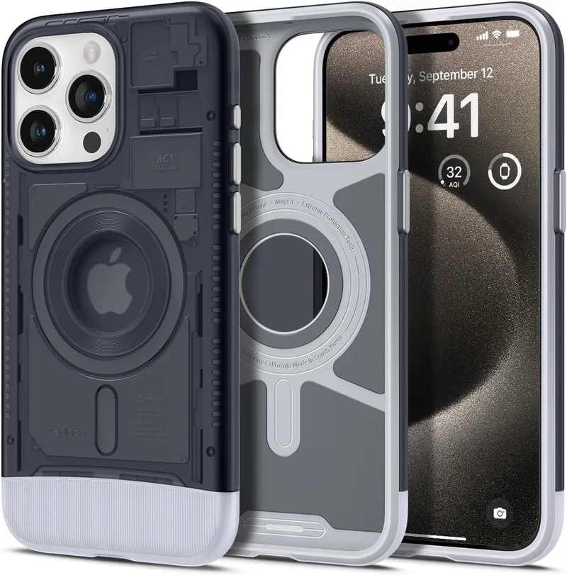 Spigen Classic C1 MagFit - Ανθεκτική Σκληρή Θήκη MagSafe - Apple iPhone 15 Pro Max - Graphite (ACS06607)