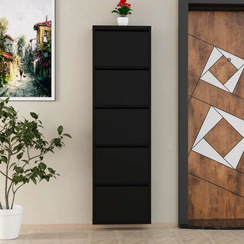 Παπουτσοθήκη 5 Piece Metal - Black 159Orn1109 (50x169x15 cm)