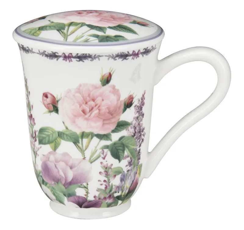 Κούπα Πορσελάνης Με Καπάκι Romantic Touch 300ml Oriana Ferelli LX19554300 (Υλικό: Πορσελάνη) - Oriana Ferelli - LX19554300