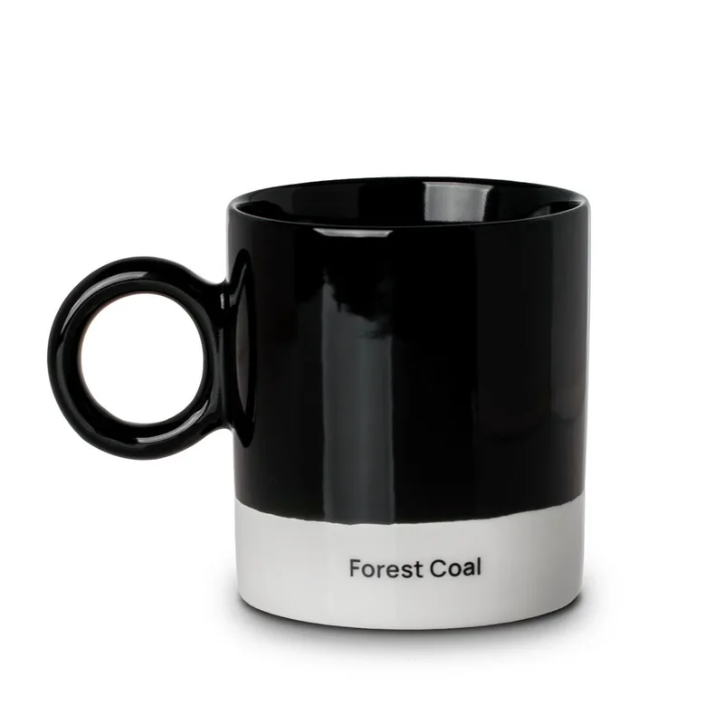 Κούπα New Bone Forest Coal 450ml-8,9x10εκ. Tone Lab New Estia 07-35099 (Υλικό: Πορσελάνη, Χρώμα: Μαύρο) - estia - 07-35099