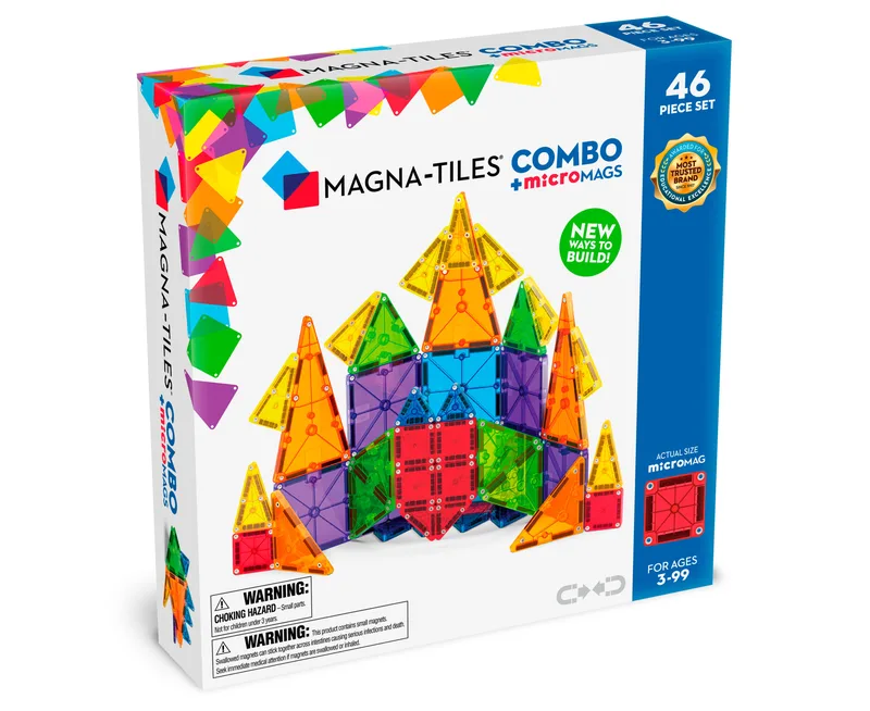 Μαγνητικό Παιχνίδι Κατασκευών Magna-Tiles Combo + MicroMAGS 46 Κομμάτια