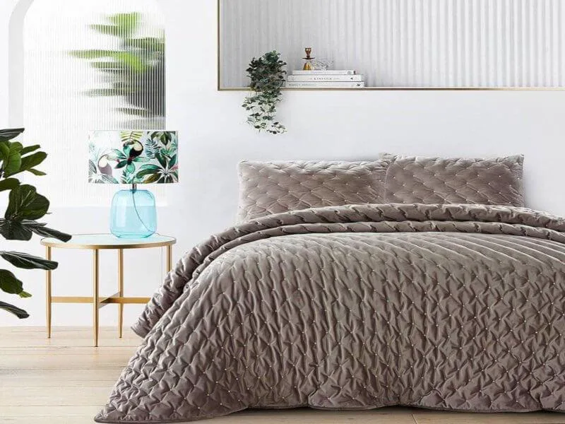 Σετ Πάπλωμα Υπέρδιπλο Cream Luxury Velvet Γαρύφαλλο 220x240