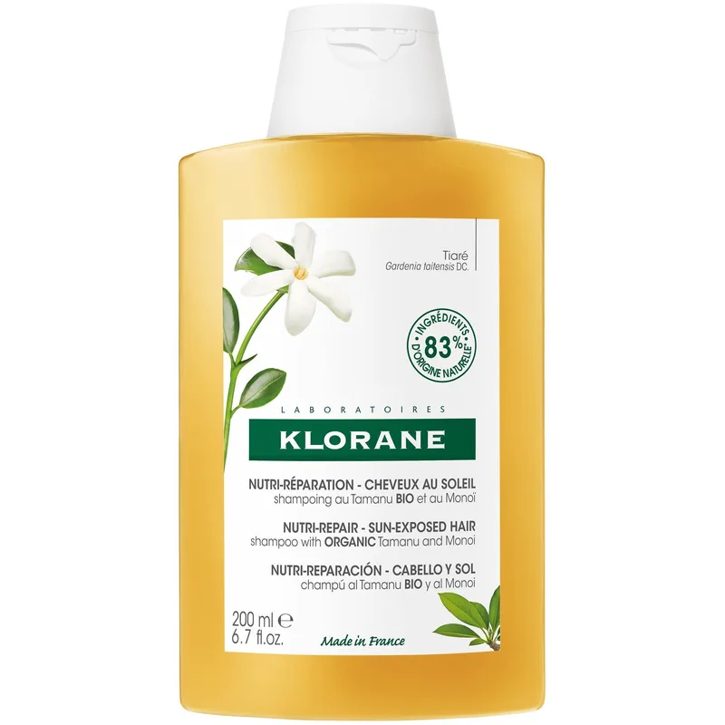 Klorane Nutri-Repair for Sun Exposed Hair Σαμπουάν Θρέψης - Επανόρθωσης με Βιολογικό Tamanu & Monoi 200ml