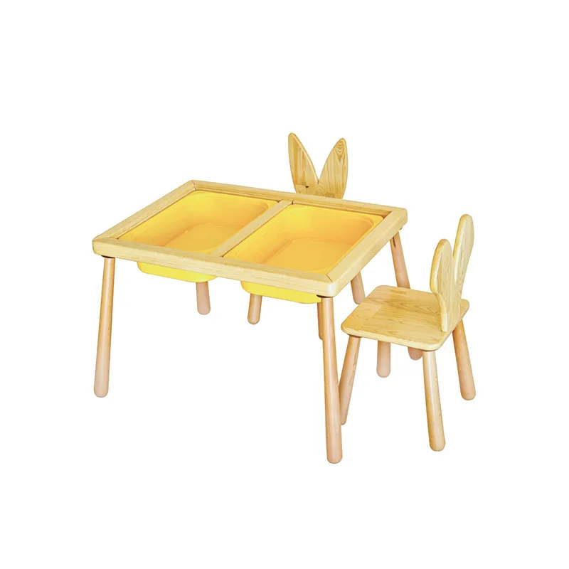 Σετ Παιδικό Τραπεζάκι Με Καρέκλες Table And 2 Chairs - Yellow 109Trs1172 (53x52x74)
