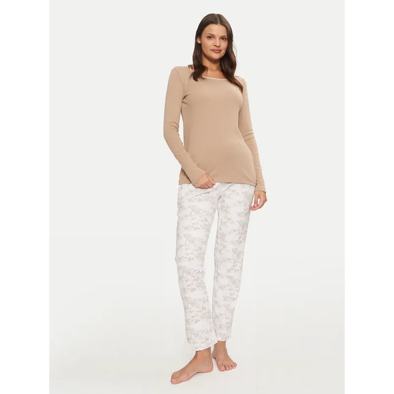 Selmark Πιτζάμα P9373 Μπεζ Regular Fit