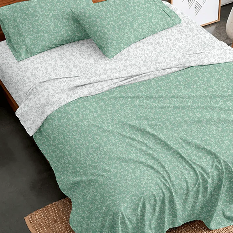 Σεντόνια Φανελένια Διπλά (Σετ) 200X260 Sunshine Flannel 2052 Aqua Χωρίς Λάστιχο (200x260)