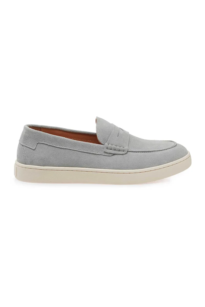 Isaac Roma ανδρικά δερμάτινα loafers μονόχρωμα - W57008011557 Γκρι
