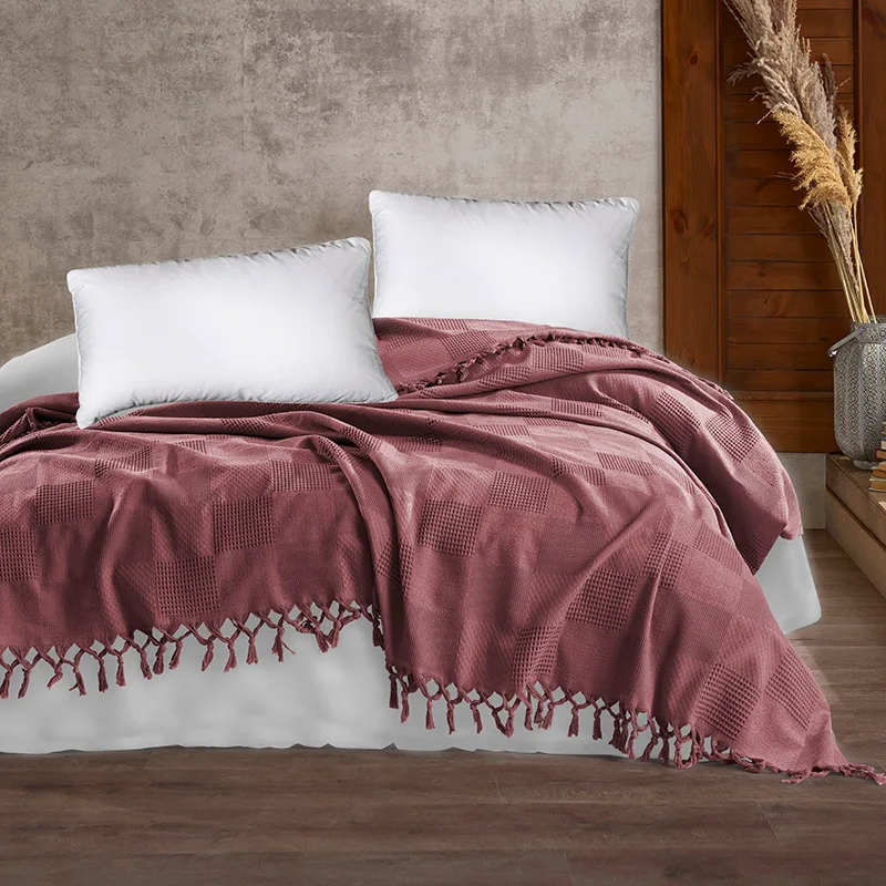 Κουβέρτα Πικέ Υπέρδιπλη 220x240 Dimcol Jacquard Bordeaux 220x240