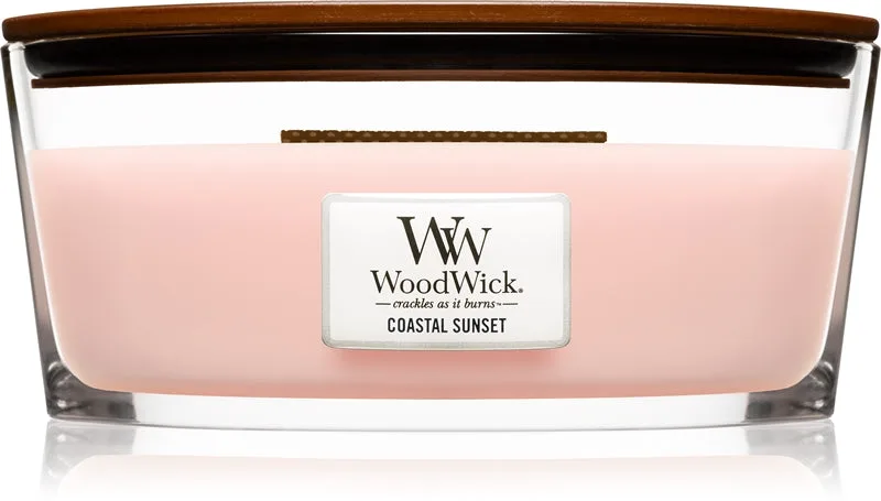 Woodwick Coastal Sunset Scented Candle with Wooden Wick (Heartwick) 453g