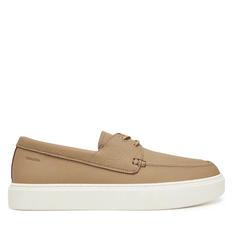 Μοκασίνια Calvin Klein Hybrid Lace Up Boat Lth HM0HM01812 Καφέ